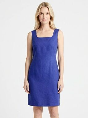 Annie Alexander Size 14 Linen Blend Lavender Purple Dress Beachy Resort Career